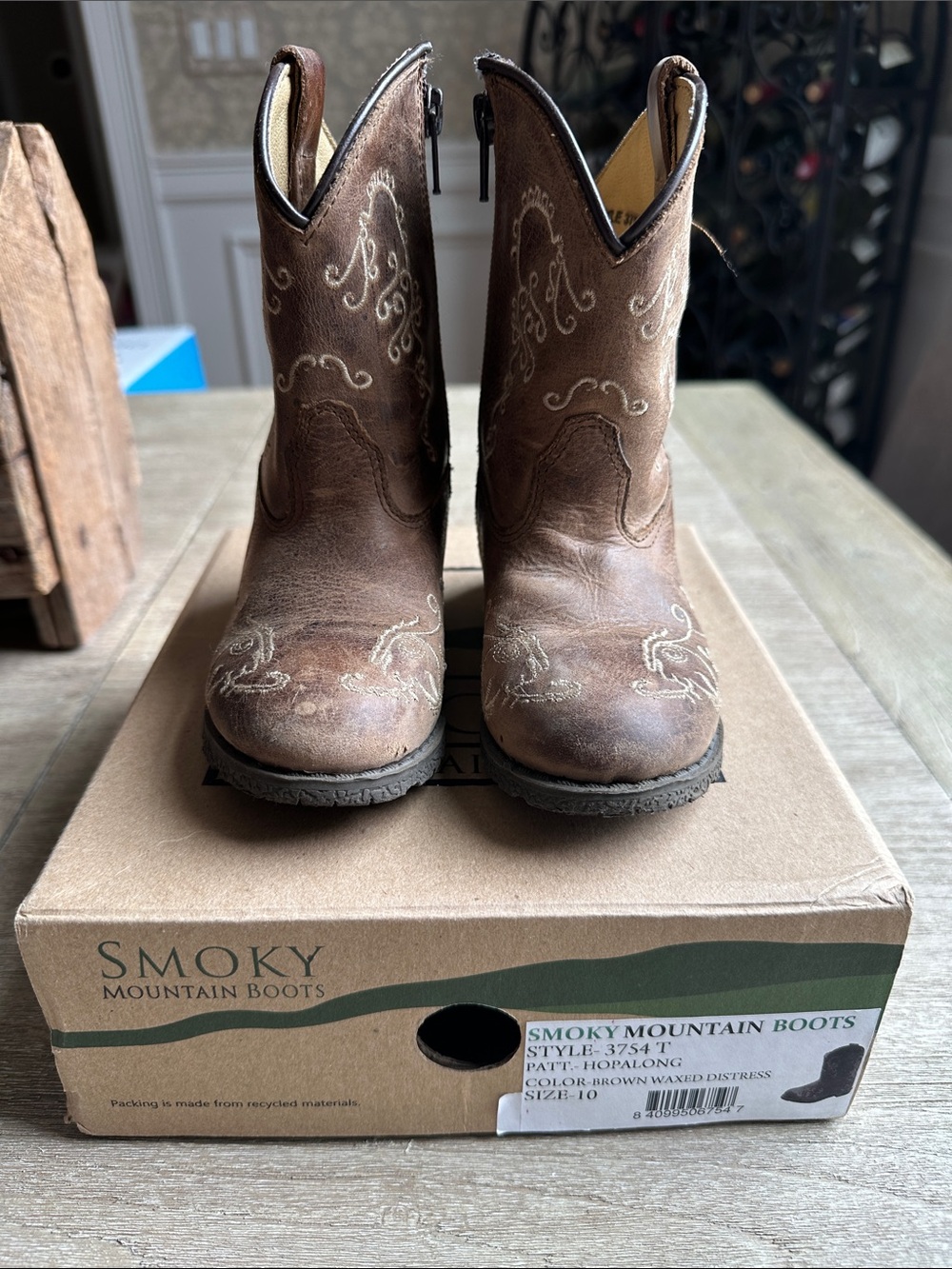 Smoky Mountain Kids' Brown Western Zip-Up Boots